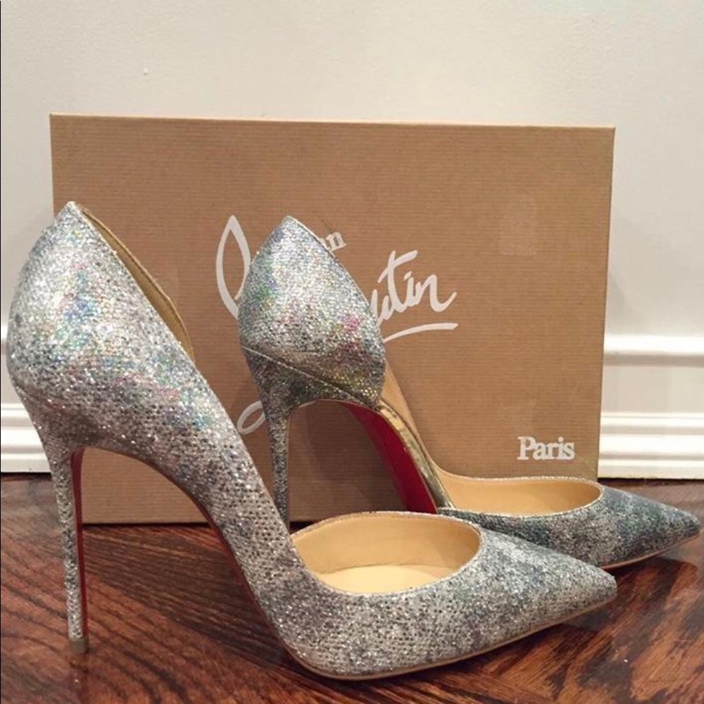 Silver Iriza 100 Glitter Solaria Gold D'orsay Heel